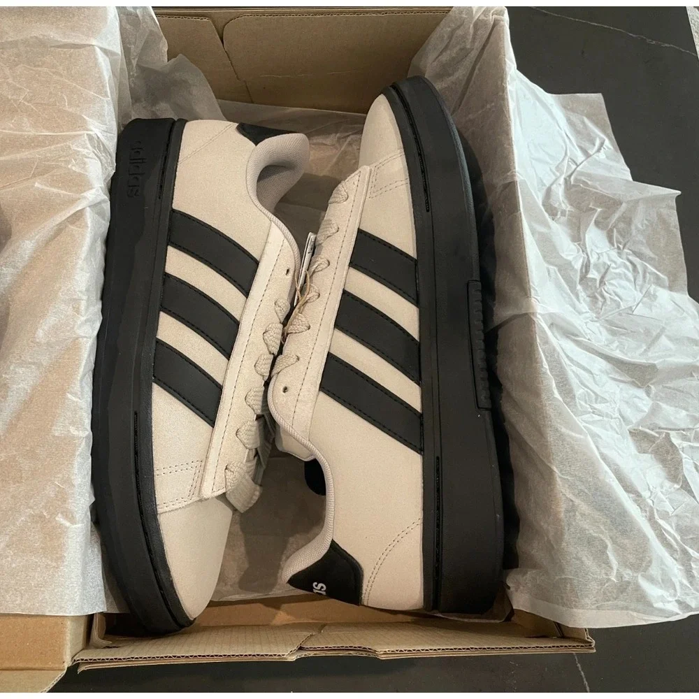 Adidas Grand Court Alpha (IH1287) Shoes Suede Grey Men's Size 9.5 NEW